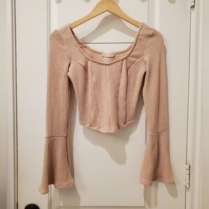 Altar'd State Ribbed Knit Crop Top in Cream